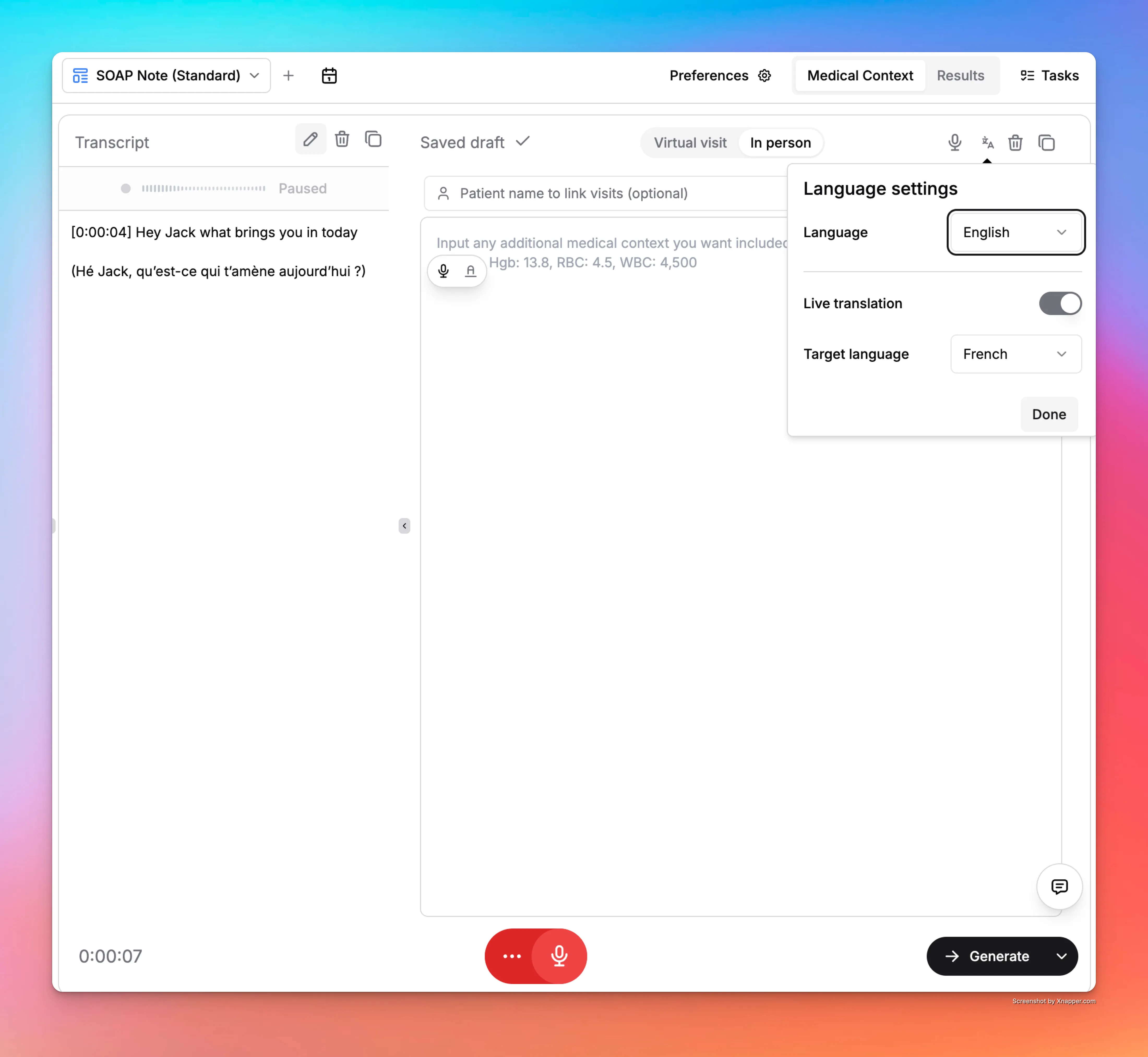 Translation Interface